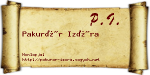 Pakurár Izóra névjegykártya